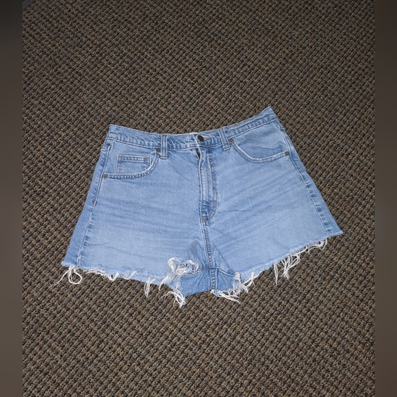 Universal Thread Blue Jean Shorts with Distressed Hem - Picture 1 of 6
